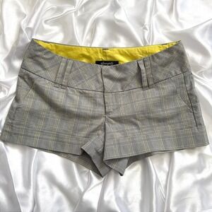 Spacegirlz Gray‎ Plaid Low Rise Cuffed Shorts Y2K Preppy Size 3